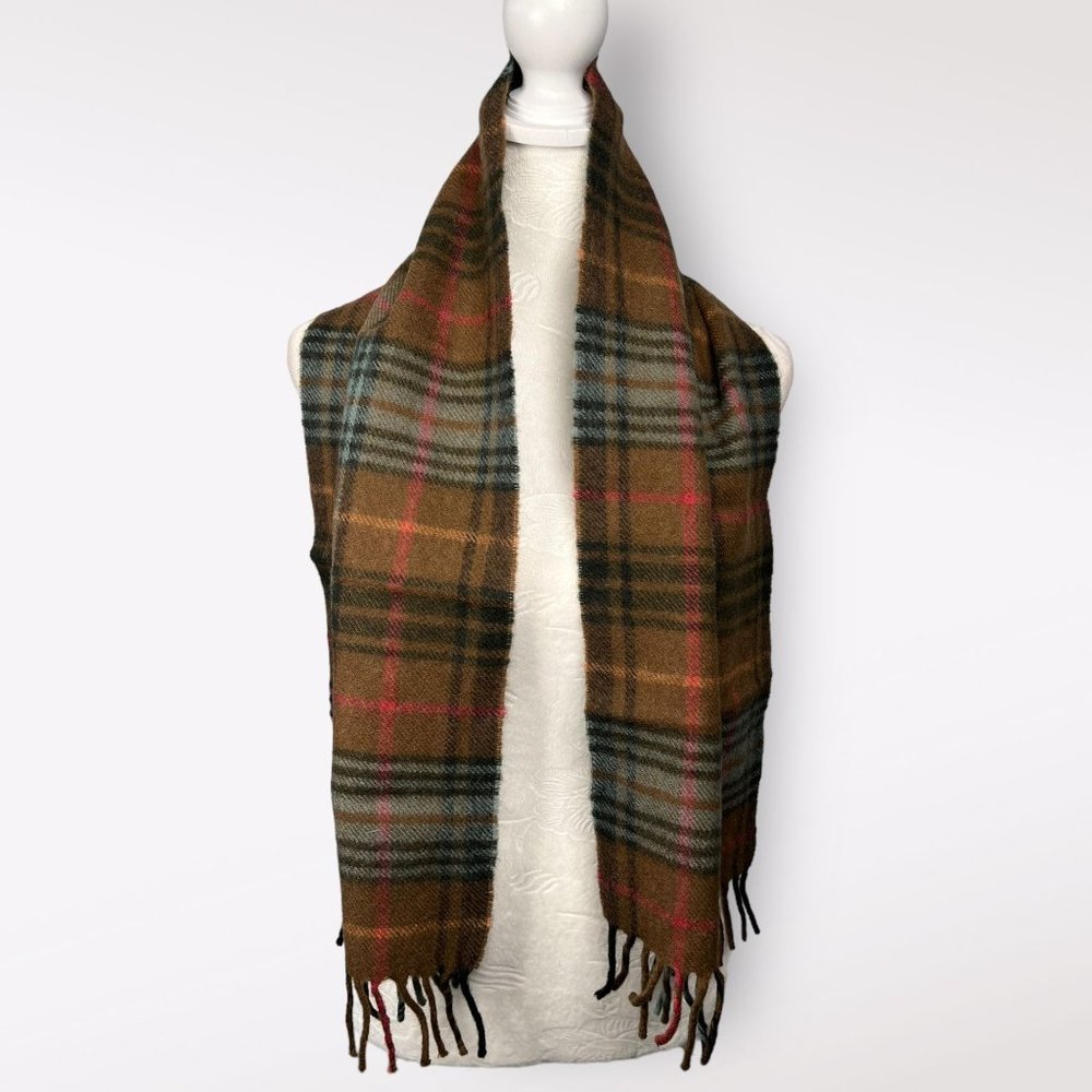 100% Lambswool Made in Uruguay Plaid Scarf